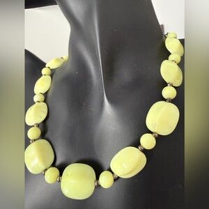 Vintage Yellow Beaded Necklace